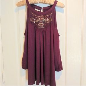 Plum Cold Shoulder Top